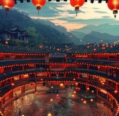 龙岩土楼夜景